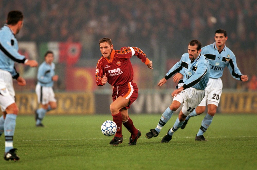 Image result for totti first derby roma
